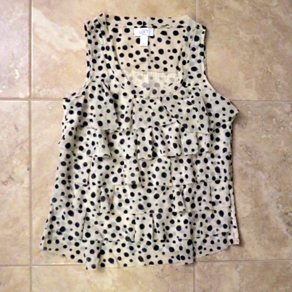 LOFT Tops - Ann Taylor LOFT Ruffled Tank - Size Small Petite